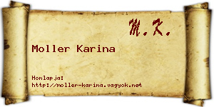 Moller Karina névjegykártya